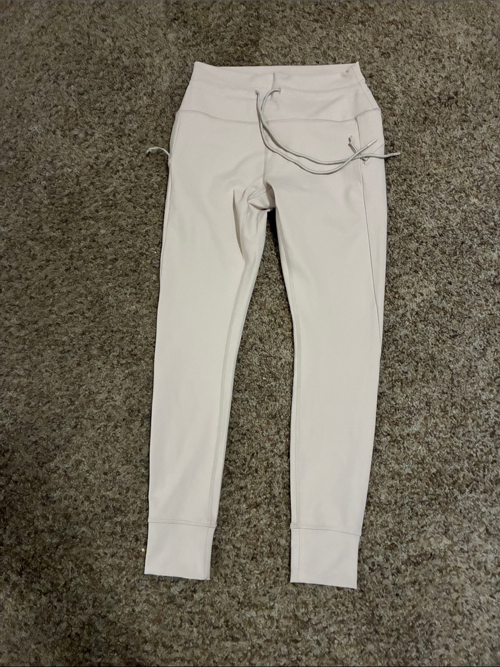 Avalanche Light Pink High-Waist Drawstring Leggings